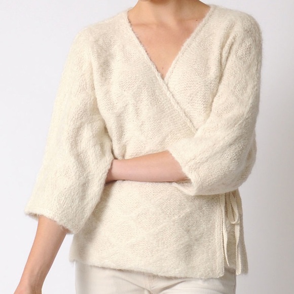 Wol Hide Sweaters - $298 WOL HIDE Boho Patterned Wrap Tie Sweater